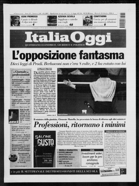 Italia oggi : quotidiano di economia finanza e politica